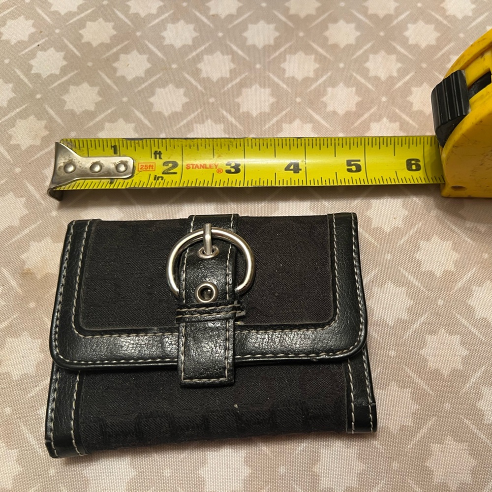 Black Wallet with Buckle Detail